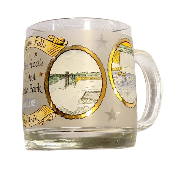NIAGARA FALLS New York Souvenir Frosted Glass Coffee Mug - Picture 2 of 9